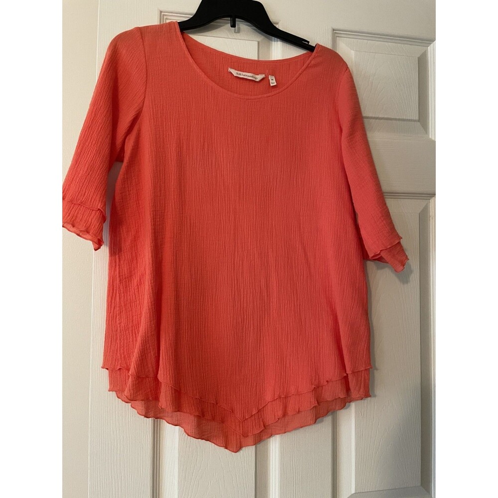 Soft Surroundings Top Ladies XS Orange Tiered Layered Tunic